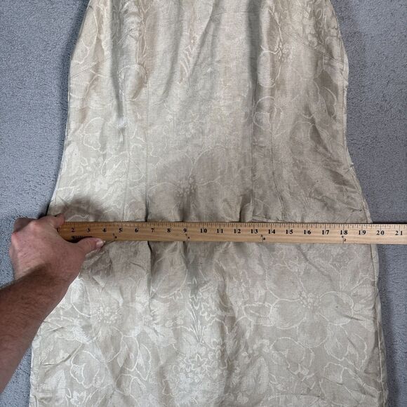 Vintage Geary Roark Kamisato Halter Dress Women's Size 12 Linen Blend Champagne - Picture 8 of 16